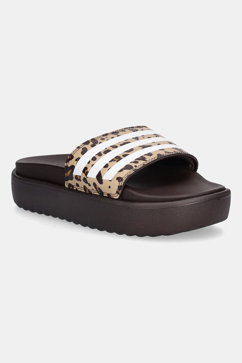 adidas klapki Adilette Platform damskie kolor brązowy na platformie JR9234