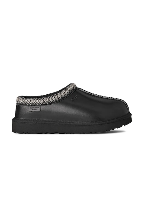 Kožené papuče UGG Tasman Lthr Regen čierna farba, 1170292.BLK