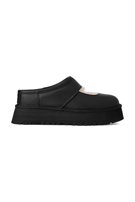 Kožne kućne papuče UGG Bea Mary Jane Lthr boja: crna, 1172871.BLK