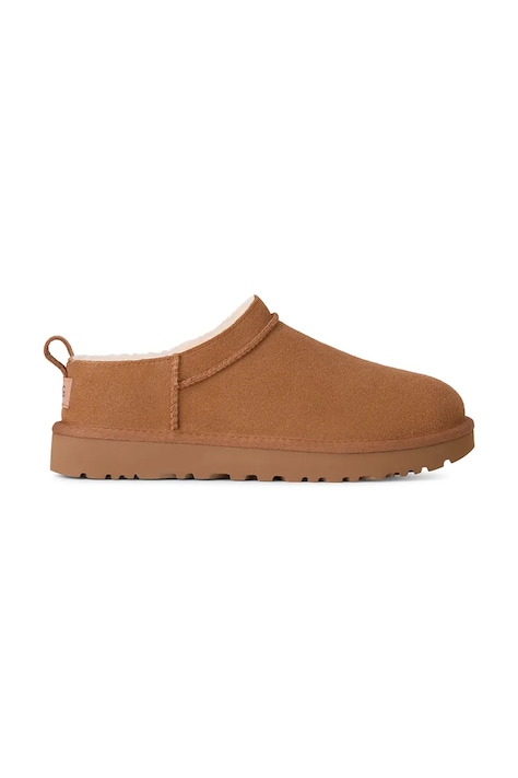 Semišové papuče UGG Classic Micro hnedá farba, 1173891.CHE