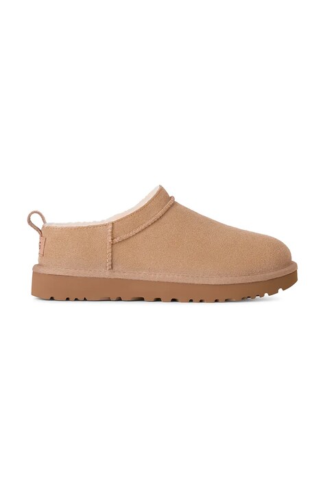 UGG kapcie zamszowe Classic Micro kolor beżowy 1173891.SAN