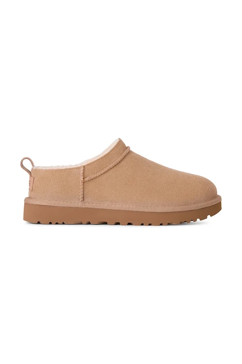 Semišové papuče UGG Classic Micro béžová farba, 1173891.SAN