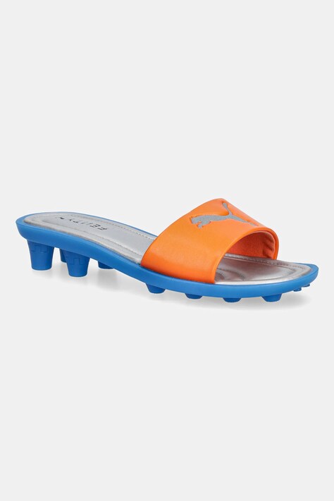 Puma klapki PUMA x FENTY damskie kolor niebieski na małym obcasie 405980