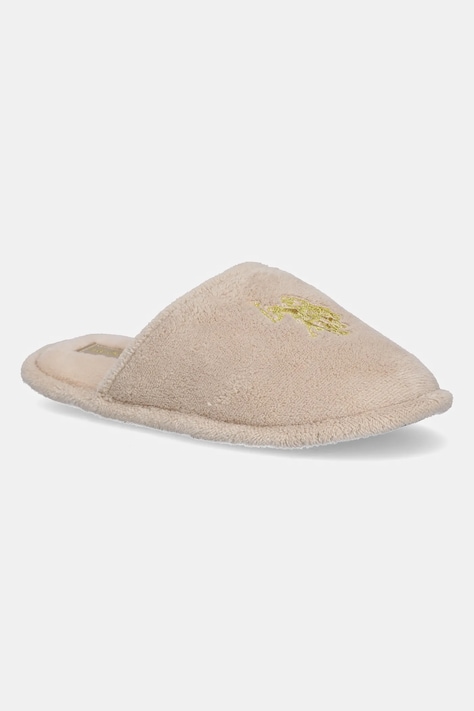 U.S. Polo Assn. papuci de casă GRETTY001A culoarea bej, GRETTY001W/ET1