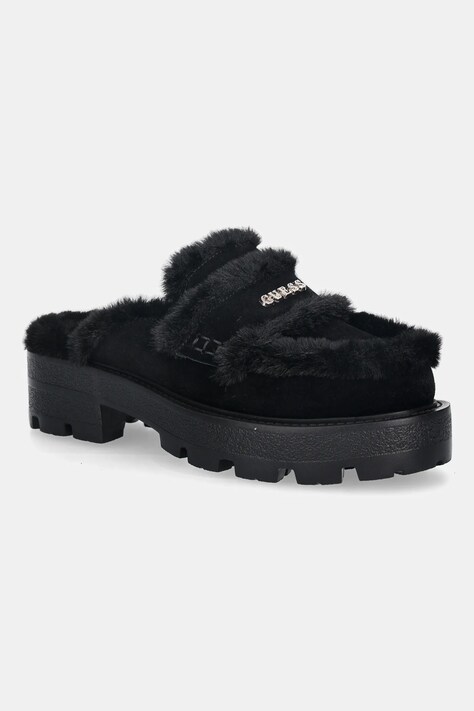 Παντόφλες Guess YANETA χρώμα: μαύρο, FLFYAT SUE06