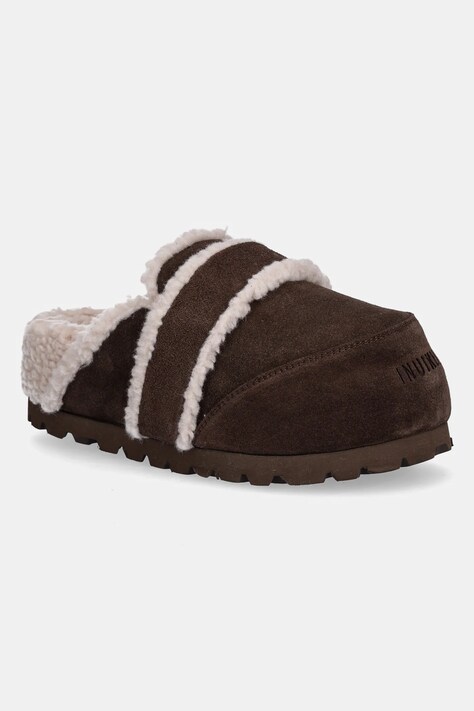 Inuikii kapcie zamszowe Chunky Loafer kolor brązowy 1011.005.0031.150