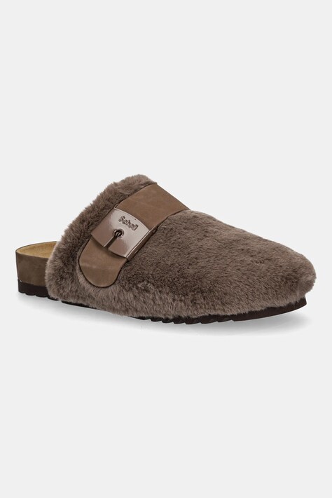 Scholl klapki ALASKA 3.0 damskie kolor brązowy F316201011