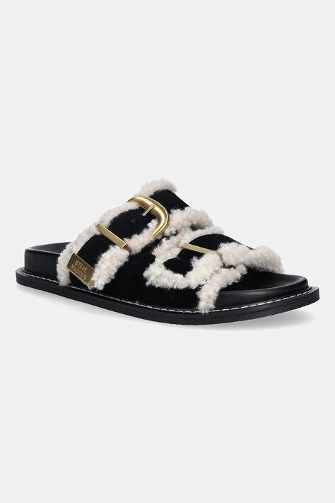 Steve Madden klapki zamszowe Arch-F damskie kolor czarny 11005031