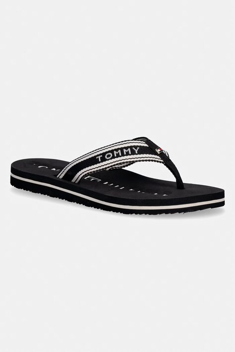 Tommy Hilfiger japonki damskie TH WEBBING SUMMER SANDAL czarne FW0FW09193