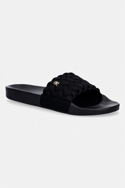 Tommy Hilfiger klapki damskie TH BRAIDED POOL SLIDE czarne FW0FW09203