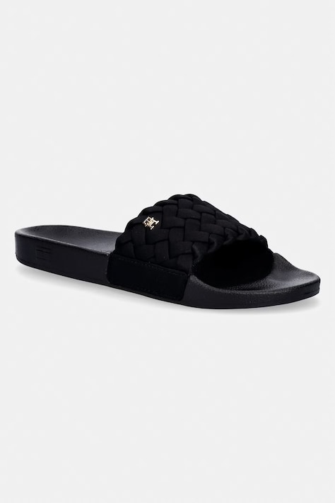 Tommy Hilfiger klapki damskie TH BRAIDED POOL SLIDE czarne FW0FW09203