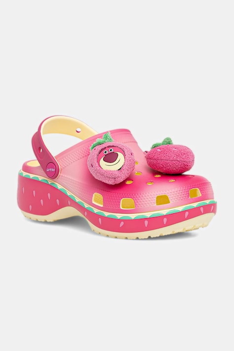 Crocs klapki Classic Lotso Platform Clog damskie kolor różowy na platformie 212240