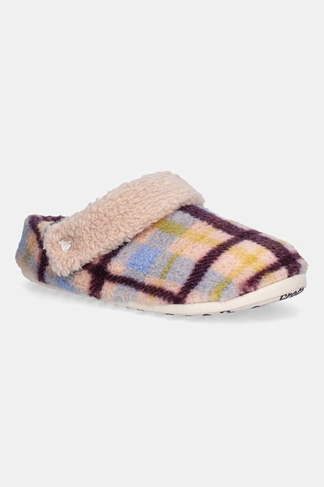 Crocs kapcie Classic Cozzzy Plaid Slipper kolor różowy 211911