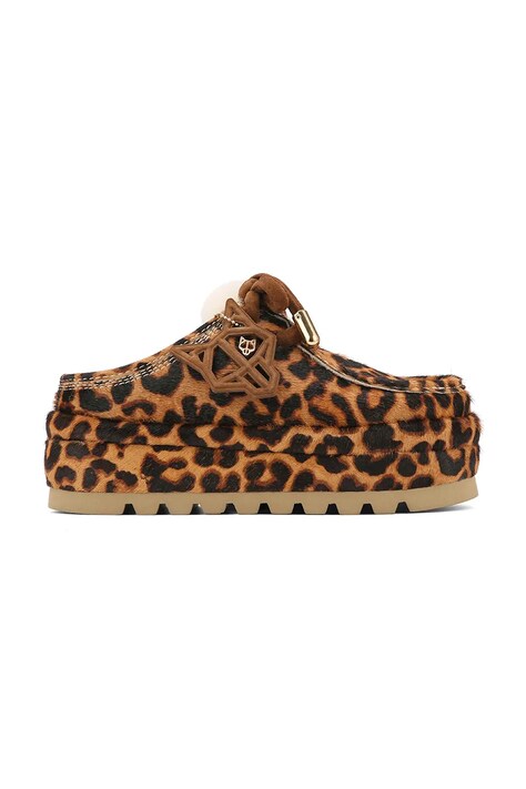 Naked Wolfe kapcie skórzane Blizzard kolor brązowy Blizzard.Leopard