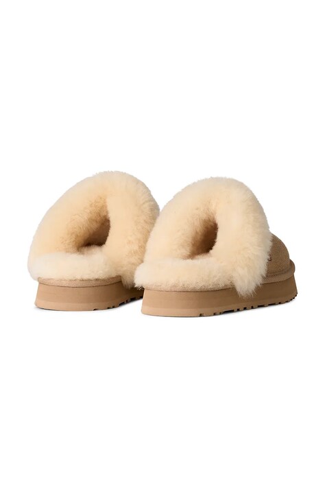 Παιδικές παντόφλες σουέτ UGG DISQUETTE χρώμα: μπεζ, 1171199K
