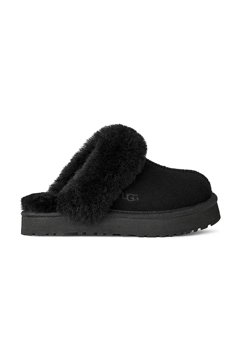 UGG Детские замшевые тапочки UGG DISQUETTE цвет чёрный 1171199K