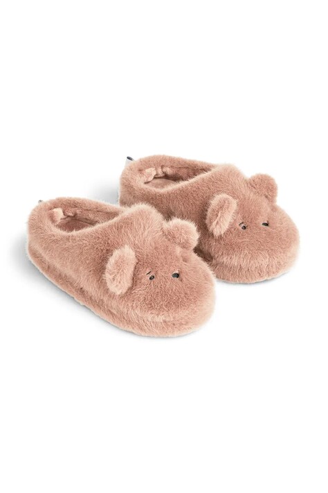 Liewood kapcie dziecięce Aviaja Bear Slippers kolor różowy LW19587