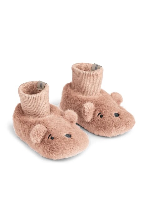 Liewood kapcie dziecięce Beth Bear Plush Slipper kolor różowy LW20063