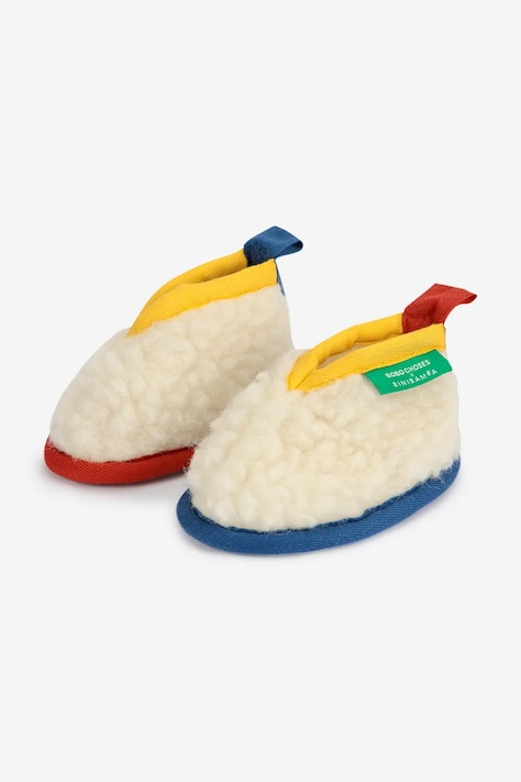 Bobo Choses papuci de lână pentru copii BINIBAMBA culoarea bej, 225AH003