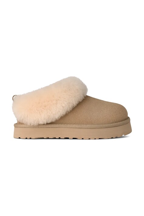 UGG kapcie zamszowe dziecięce TAZZELLE kolor beżowy 1171198K