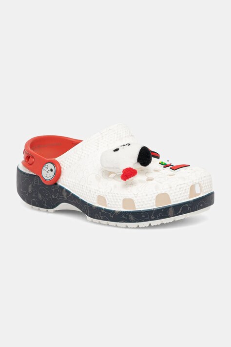 Dětské pantofle Crocs CROCS CLASSIC PEANUTS CLOG bílá barva, 211126