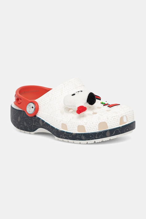 Дитячі шльопанці Crocs CROCS CLASSIC PEANUTS CLOG колір білий 211126