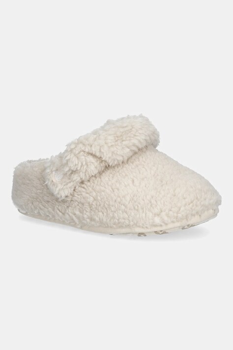 Crocs kapcie dziecięce CROCS CLASSIC COZZY SLIPPER kolor beżowy 210857