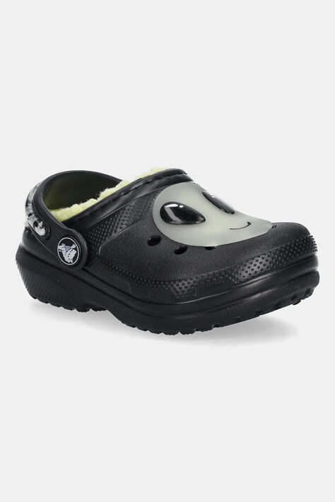 Crocs klapki dziecięce CROCS CLASSIC LINED ALIEN CLOG kolor czarny 211637
