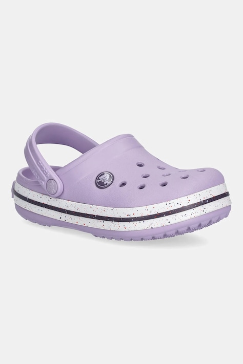 Crocs klapki dziecięce CROCS CROCBAND SPECKLED BAND CLOG kolor fioletowy 211645
