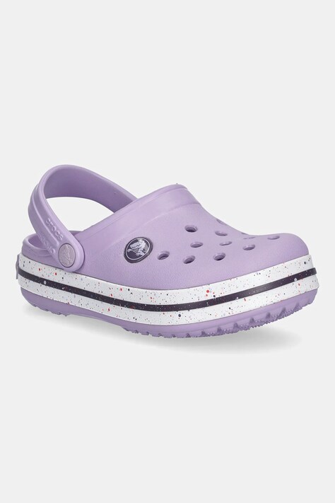 Crocs klapki dziecięce CROCS CROCBAND SPECKLED BAND CLOG kolor fioletowy 211646
