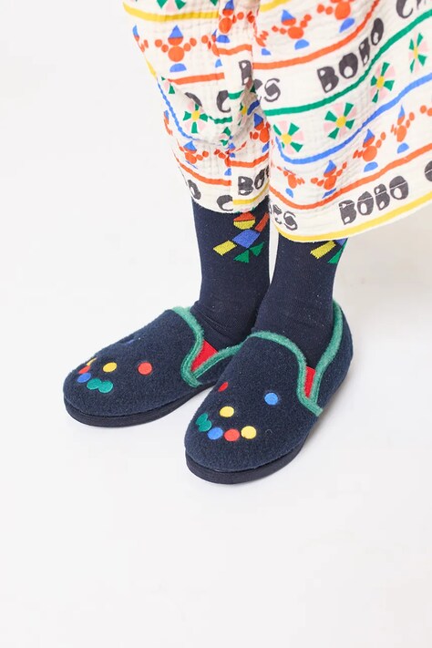 Bobo Choses kapcie dziecięce Fun Face kolor granatowy 225FI004