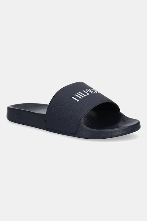 Natikače Tommy Hilfiger TH PRINT TUMBLE POOL SLIDE boja: tamno plava, FM0FM05505