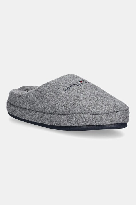 Tommy Hilfiger kapcie FELT HOUSE SHOE kolor szary FM0FM05614