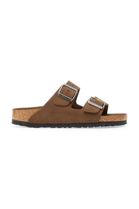 Birkenstock klapki zamszowe Arizona kolor brązowy 1030863