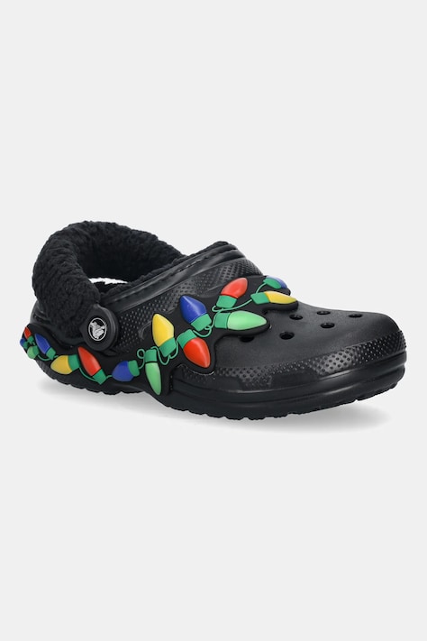 Crocs kapcie Classic Lined Holiday Lights Clog kolor czarny 212054