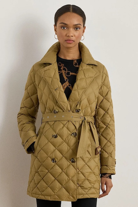Kabát Lauren Ralph Lauren hnědá barva, 297979514