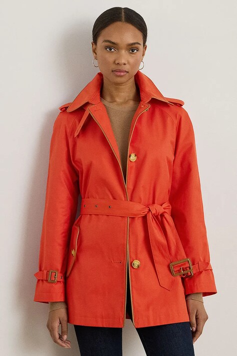Lauren Ralph Lauren płaszcz kolor pomarańczowy 297979525