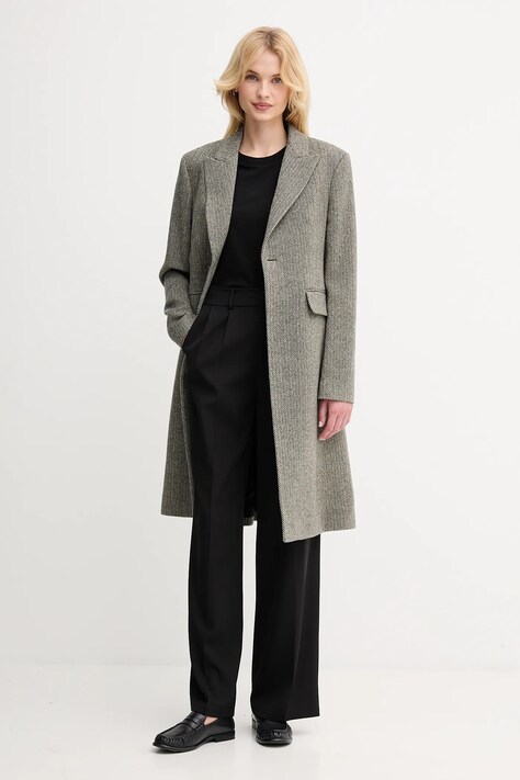 Volnen plašč Polo Ralph Lauren črna barva, 211966522