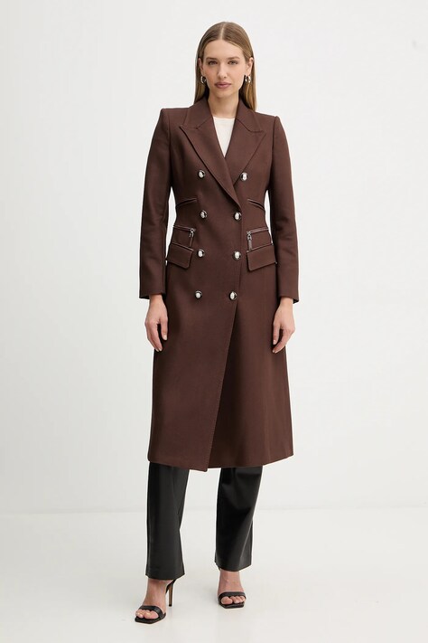 Kabát Elisabetta Franchi hnedá farba, CP01056E2