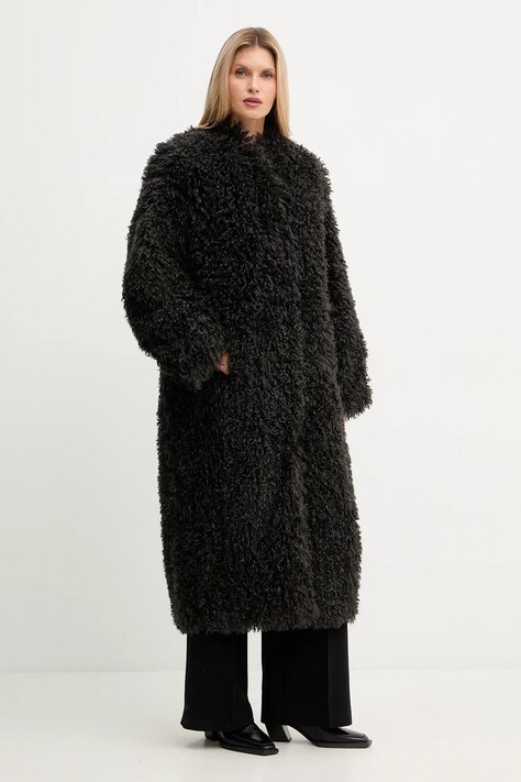 Stand Studio пальто зі штучного хутра жіноче Carolina — AW25-KPD02E, сірий — фото 4