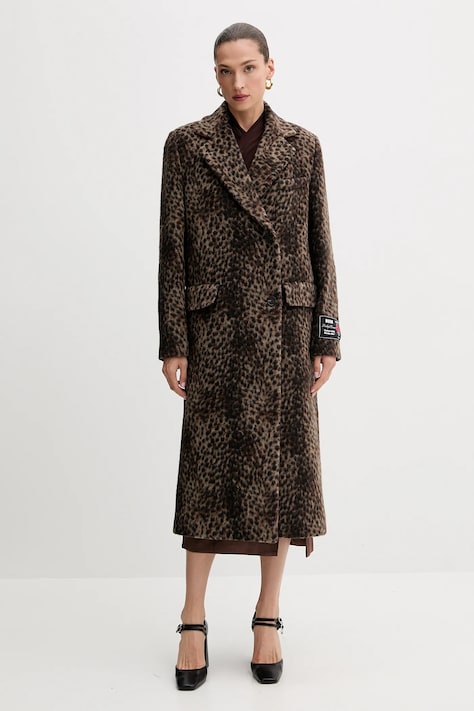 MSGM palton de lână culoarea maro, 3941MDC03Y.257609