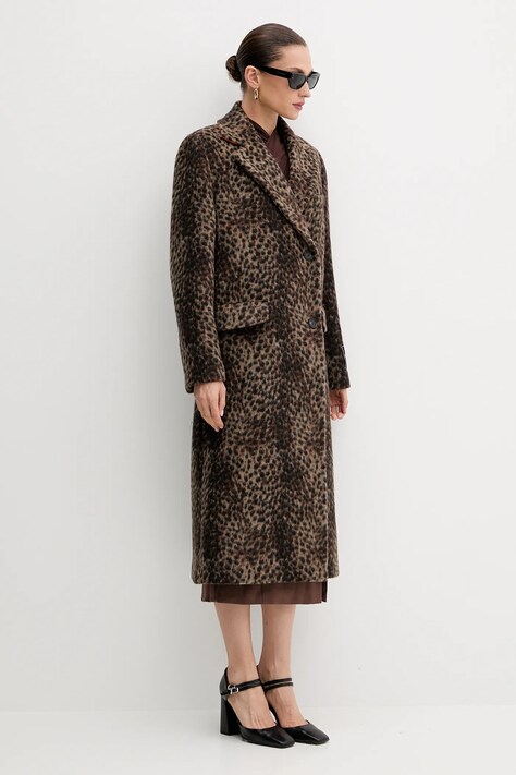 MSGM palton de lână culoarea maro, 3941MDC03Y.257609