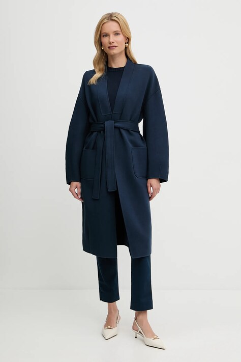 MM palton DILETTA culoarea bleumarin, de tranziție, desfacut, 2526906017600