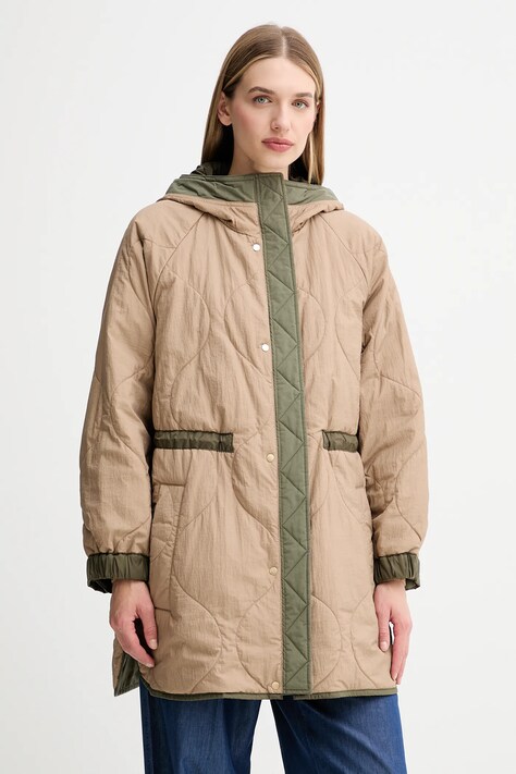 Weekend Max Mara kurtka dwustronna ALCAMO kolor zielony przejściowa oversize 2525496011600