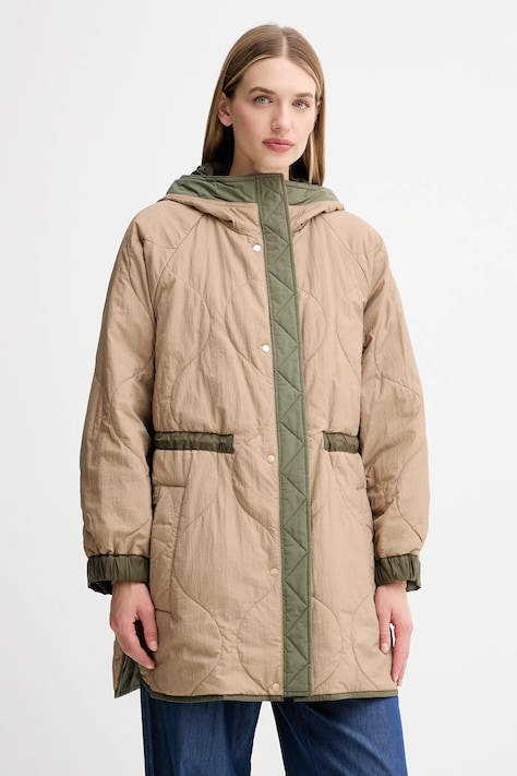 Weekend Max Mara kurtka dwustronna ALCAMO kolor zielony przejściowa oversize 2525496011600