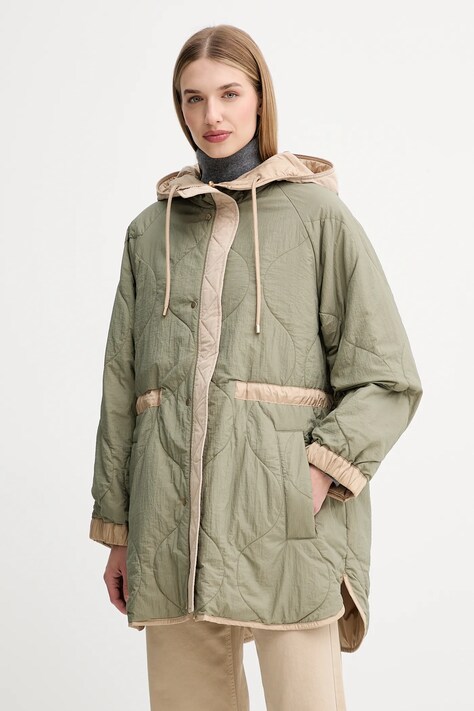 Weekend Max Mara kurtka dwustronna ALCAMO kolor beżowy przejściowa oversize 2525496011600