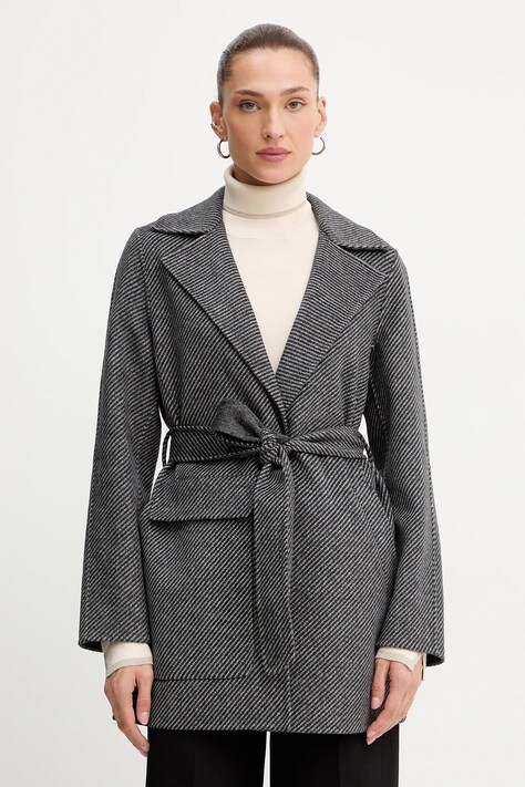 Armani Exchange płaszcz z dodatkiem wełny kolor szary XW000692 AF16201