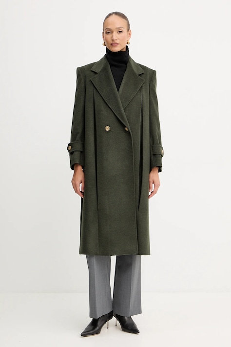 Weekend Max Mara płaszcz wełniany SMALTO kolor zielony 2525016026600