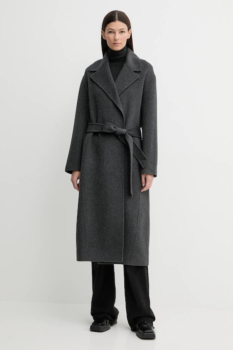 ZADIG&VOLTAIRE płaszcz z dodatkiem wełny kolor szary WWCO01237
