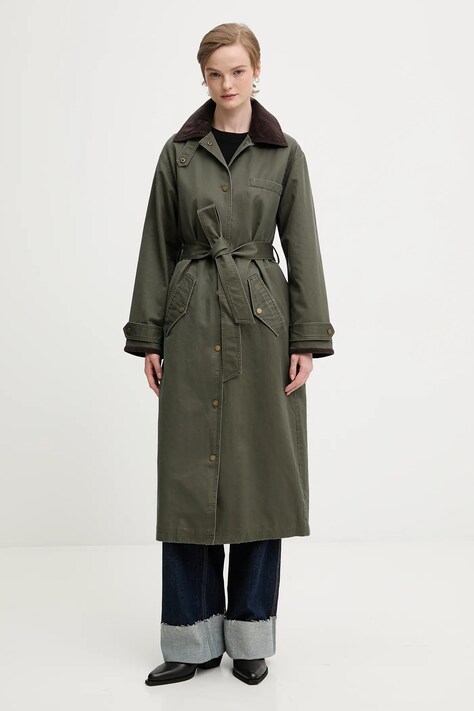 Abercrombie & Fitch płaszcz kolor zielony KI144-5195-340